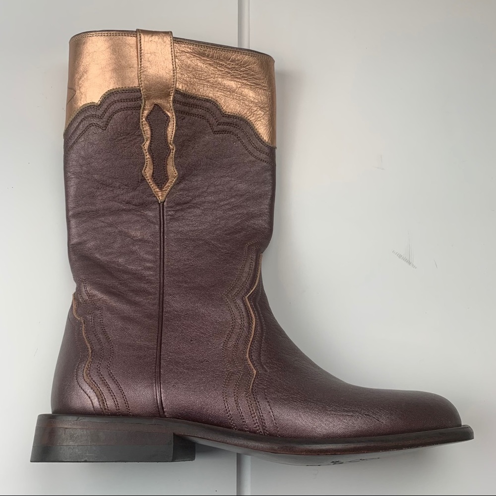 Lucchese Metallic Bronze Rose Gold Boots Size 6B - Picture 6 of 13